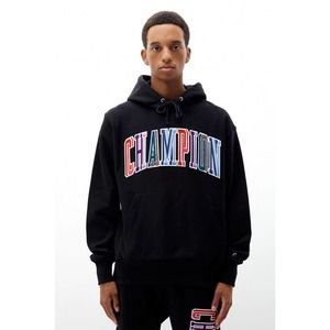 CHAMPION X PACSUN NEW Reverse Weave Collegiate Applique Hoodie Black XSmall